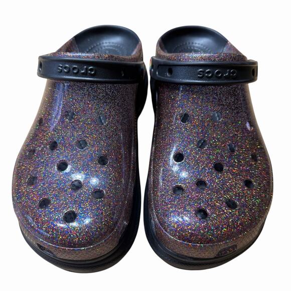 CROCS Women's Pride Bae Glitter Platform Sz 9 Purple Comfortable Comfort - Picture 2 of 7